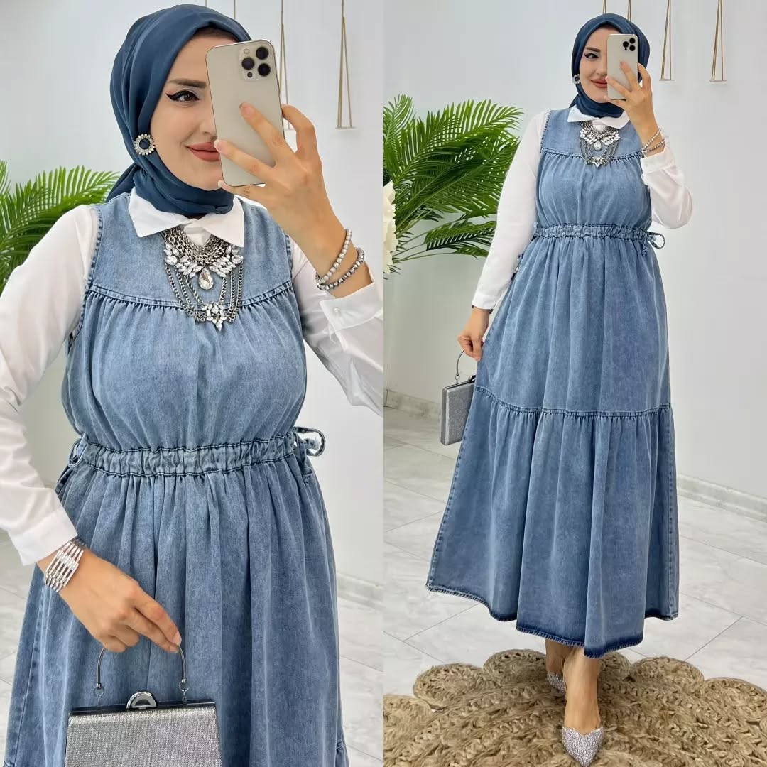 Robe en denim stretch