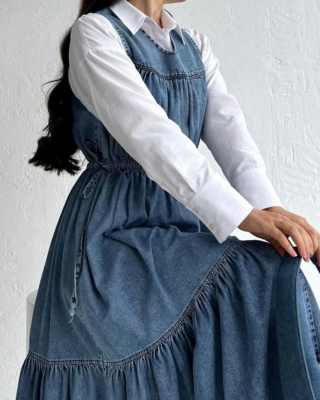 Robe en denim stretch