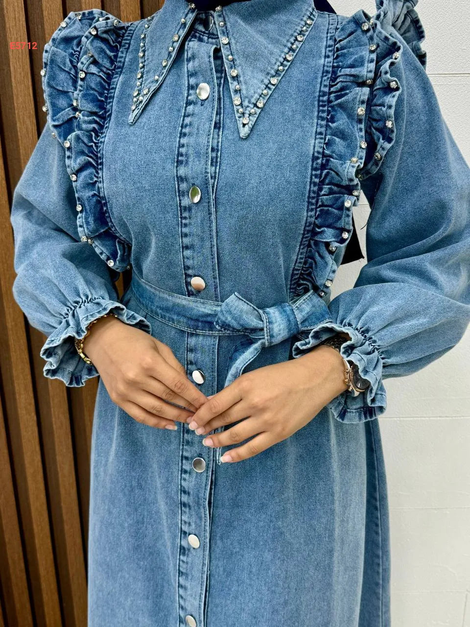 Robe en jean boutonnée